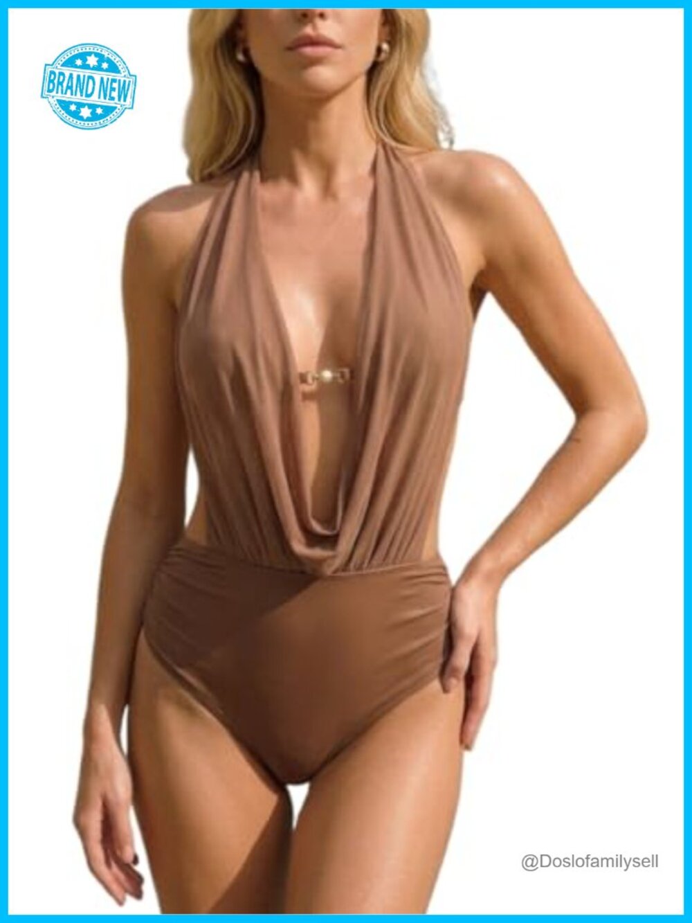 Multiway Sheer Halter One Piece Swimsuit with Bikini Top